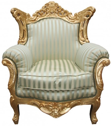 Casa Padrino Barock Sessel Al Capone Mod 2 Jadegr�n/Beige / Gold M�bel Antik Stil