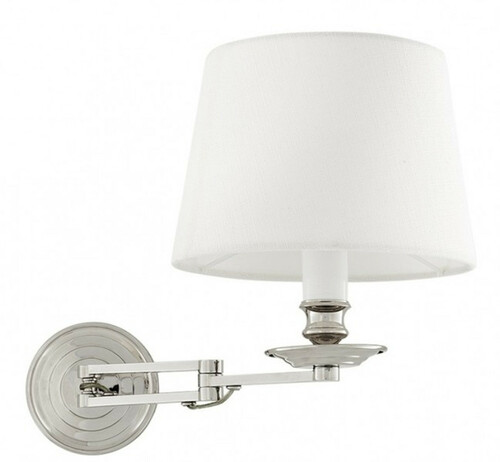 Casa Padrino Luxus Wandleuchte White Shade Wei� vernickeltes Metall - Wand Leuchte Lampe