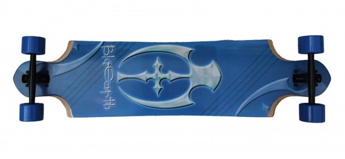 Koston Drop Through Longboard Bamboo Cruiser Blue/White Shield 10 x 40.5 Carver - High End Profi Longboard