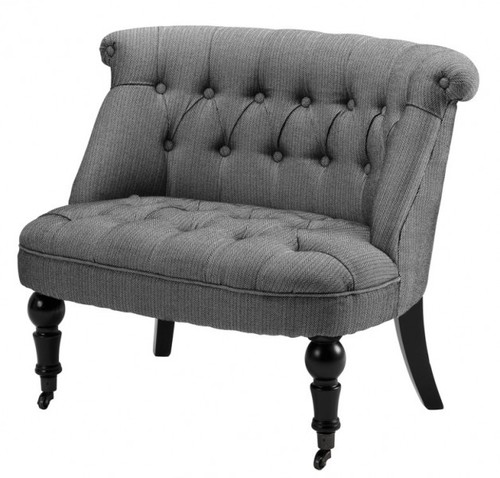 Luxus Barock Salon Sessel Paris mit Fischgratmuster schwarz/weiss aus der Luxus Kollektion von Casa Padrino - Hotel Cafe Restaurant M�bel Einrichtung