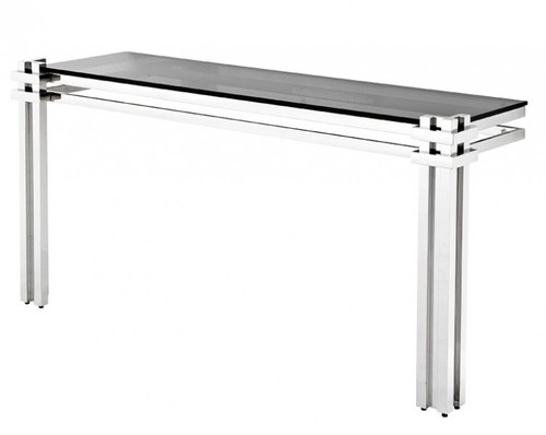 Casa Padrino Luxus Konsole Edelstahl / get�ntes Glas - Konsolen Tisch - Sekret�r Konsole - Telefontisch - Hotel M�bel