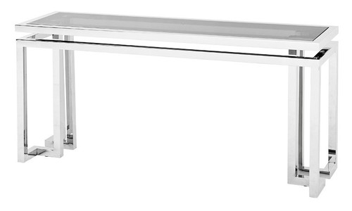 Casa Padrino Luxus Konsole Edelstahl / get�ntes Glas 160 x 45 x H. 76 cm - Konsolen Tisch - Sekret�r Konsole - Telefontisch - Hotel M�bel