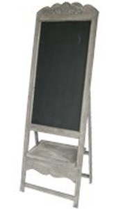 Casa Padrino Barock Gastronomie Restaurant Tafel mit St�nder, Schreibtafel aus Holz, Antik-Look, grau Gastro Holztafel