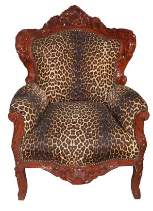 Casa Padrino Barock Sessel King Leopard/Braun- Antik Stil