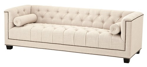 Casa Padrino Luxus Sofa Kubus Panama Creme - 3 Sitzer - Hotel Einrichtung