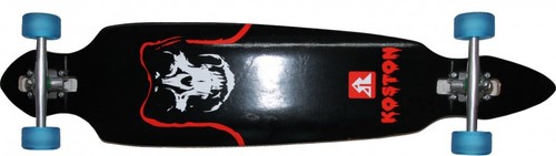 Koston Longboard Drop Through Komplettboard Cruiser Master 42.0 x 9.5 inch Blue Wheels - Profi Dropthrough Longboard Drop Thru Carver