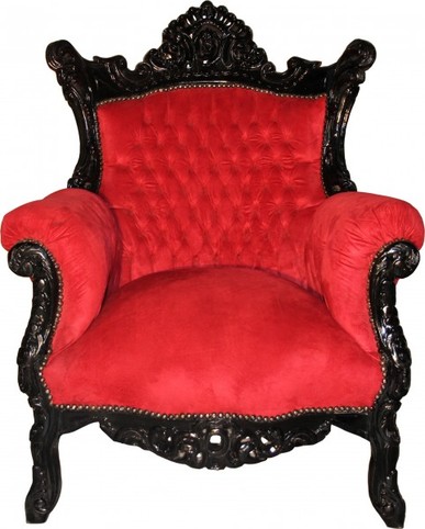 Casa Padrino Barock Sessel Al Capone Bordeaux/Schwarz