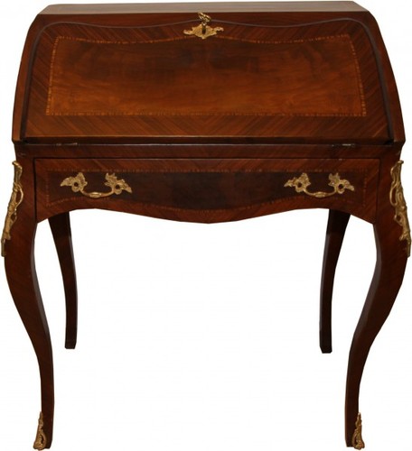 Casa Padrino Barock Sekret�r Mahagony Braun Intarsien B 74 x H 91 x T 38 cm-  Sekret�r Antik Stil