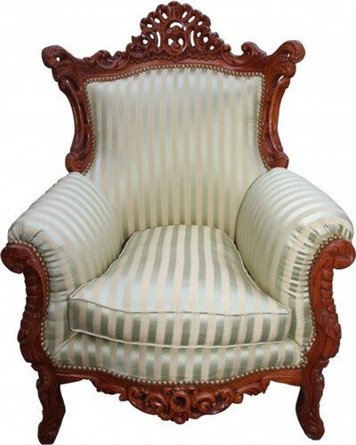 Casa Padrino Barock Sessel Al Capone Mod2 Jadegr�n/Beige / Braun M�bel Antik Stil - Limited Edition