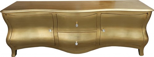 Casa Padrino Barock Fernsehkommode Gold Antik-Look 173 cm - Fernsehschrank - Sideboard