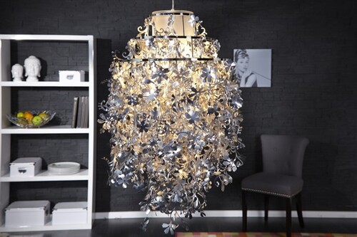 Casa Padrino Designer H�ngeleuchte Silber - Leuchte Deckeleuchte L�ster Kronleuchter H�ngelampe