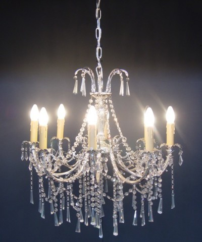 Casa Padrino Barock Kristall Kronleuchter 8-Flammig Silber - H�ngeleuchte L�ster H�ngelampe Deckenlampe