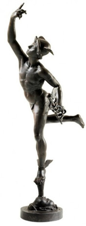 Riesige Casa Padrino Luxus Bronze Statue Mercurius 201 x 95 cm - R�mische Skulptur 