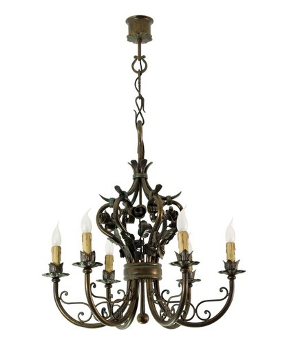 Casa Padrino Barock Schmiedeeisen Kronleuchter 6-Flammig H�ngeleuchte L�ster H�ngelampe Deckenlampe - Burg Schloss Leuchter