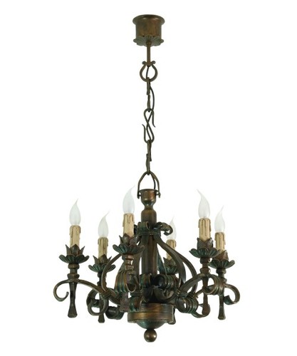 Casa Padrino Barock Schmiedeeisen Kronleuchter 6-Flammig H�ngeleuchte L�ster H�ngelampe Deckenlampe Castle - Burg Schloss Leuchter