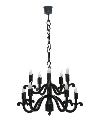 Casa Padrino Barock Schmiedeeisen Kronleuchter 10-Flammig H�ngeleuchte L�ster H�ngelampe Deckenlampe - Burg Schloss Leuchter