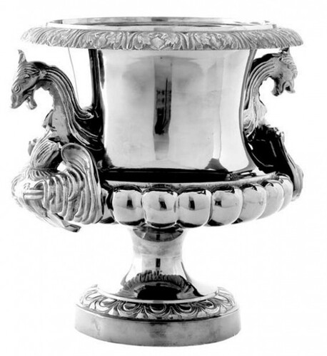 Casa Padrino Antik Stil Barock Blumenvase Antik Silberfarben - Pflanzentopf - Hotel Dekoration - Blumengef�ss