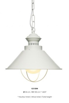 Casa Padrino H�ngeleuchte Deckenleuchte Wei� Industrial Design 34 cm Durchmesser - Industrie Lampe Leuchte Industrieleuchte