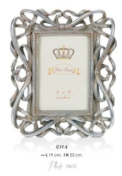 Casa Padrino Barock Bilderrahmen Silber Antik Stil 23 x 19 cm - Bilder Rahmen Foto Rahmen Jugendstil Antik Stil Mod AX9