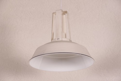 Casa Padrino Vintage Industrie H�ngeleuchte Antik Stil Creme Metall Durchmesser 34cm - Restaurant - Hotel Lampe Leuchte - Industrial Leuchte