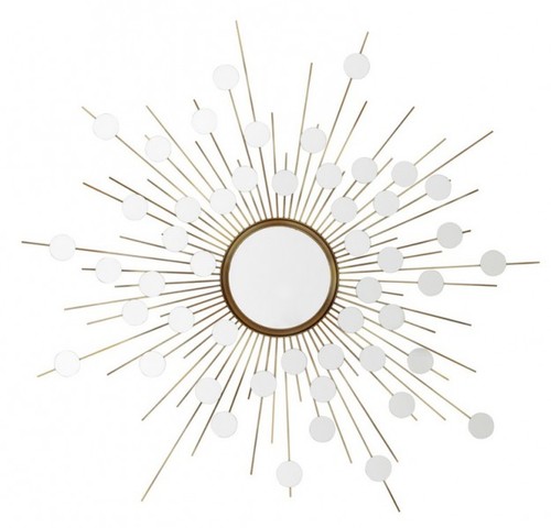 Casa Padrino Luxus Designer Wandspiegel Sunshine Gold B 155 x H 155 cm - Luxury Hotel Collection