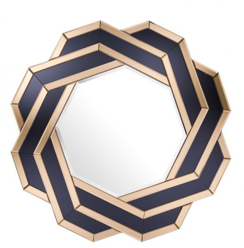 Casa Padrino Luxus Designer Wandspiegel Amber Gold B 90 x H 90 cm - Luxury Hotel Collection