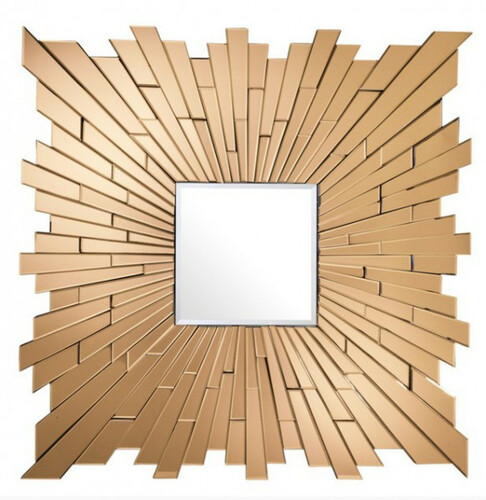 Casa Padrino Luxus Designer Wandspiegel Gold B 120 x H 120 cm - Art Deco Luxury Hotel Collection