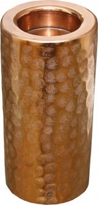 Designer Kerzenleuchter aus Aluminium, Kupferfarbig, H 26 cm -  Edel & Prunkvoll