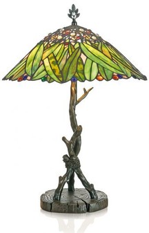 Casa Padrino Tiffany Tischleuchte Hockerleuchte Bananenbl�tter 40 cm ModX4a - Leuchte Lampe