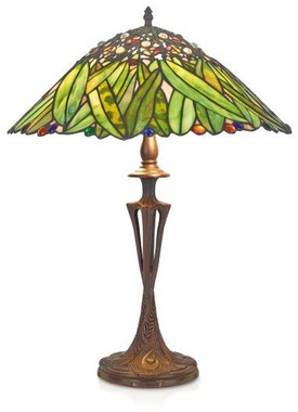 Casa Padrino Tiffany Tischleuchte Hockerleuchte Bananenbl�tter 40 cm ModX4c - Leuchte Lampe