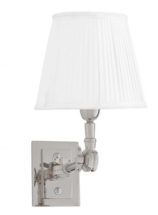 Casa Padrino Luxus 1er Wandleuchte Weiss / Nickel Finish - Leuchte - Luxury Collection