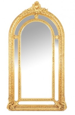 Riesiger Casa Padrino Luxus Barock Wandspiegel Gold Versailles 210 x 115 cm - Massiv und Schwer - Goldener Spiegel