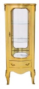Casa Padrino Barock Vitrine Gold 130 cm - Vitrinenschrank - Wohnzimmerschrank