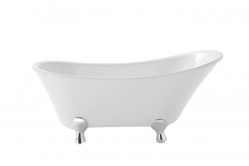 Casa Padrino Art Deco Badewanne freistehend Wei� Modell He-Gra 1550mm - Freistehende Retro Antik Badewanne Barock Jugendstil
