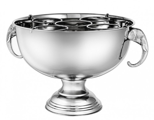 Massiver Luxus Tisch Weink�hler / Sektk�hler Elefant vernickelt f�r 5 Flaschen aus dem Hause Casa Padrino