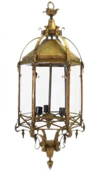 Casa Padrino Barock H�ngeleuchte Messing Antik Stil Oxidiert - Restaurant - Hotel Lampe Leuchte Laterne