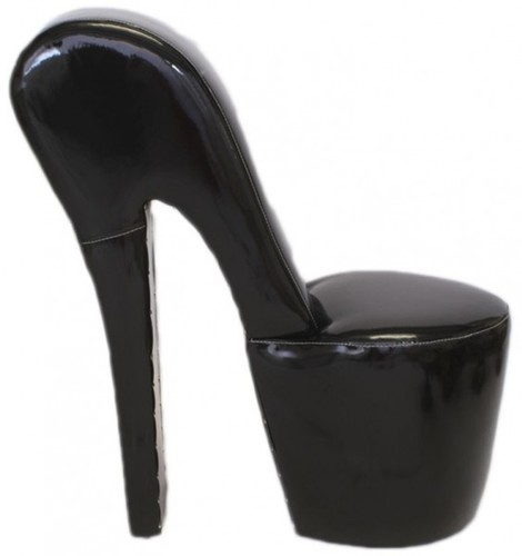 Casa Padrino High Heel Sessel Schwarz Lack Luxus Design - Designer Sessel - Club M�bel - Schuh Stuhl Sessel