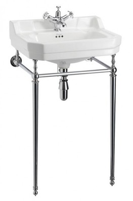Casa Padrino Jugendstil Stand Waschtisch Wei� / Chrom B 56cm Mod5 - Art Deco Waschbecken Barock Antik Stil