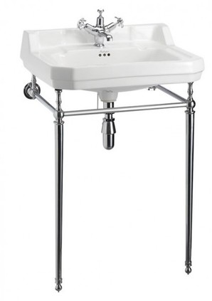 Casa Padrino Jugendstil Stand Waschtisch Wei� / Chrom B 61cm Mod5 - Art Deco Waschbecken Barock Antik Stil