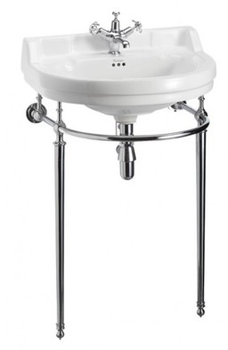 Casa Padrino Jugendstil Stand Waschtisch Wei� / Chrom B 62cm - Art Deco Waschbecken Barock Antik Stil