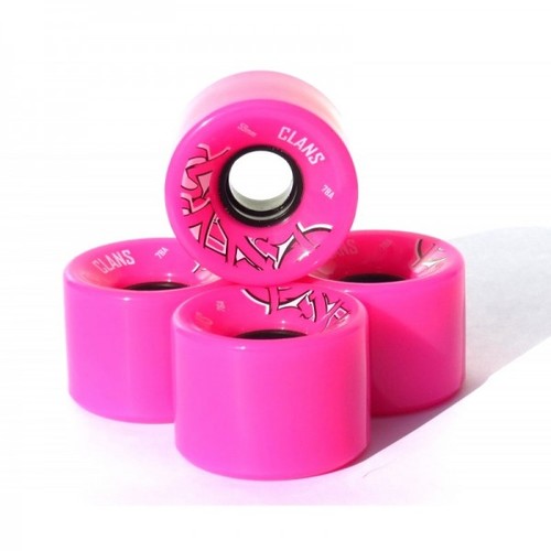Clans Longboard / Cruiser Wheel Set Pink 59mm / 78A  (4 Rollen) Rollen Set Wheels