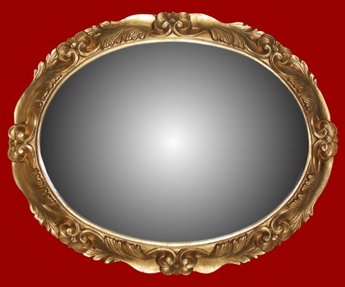 Casa Padrino Barock Wandspiegel aus Italien Gold Oval B 101 cm, H 81 cm - Edel & Prunkvoll 