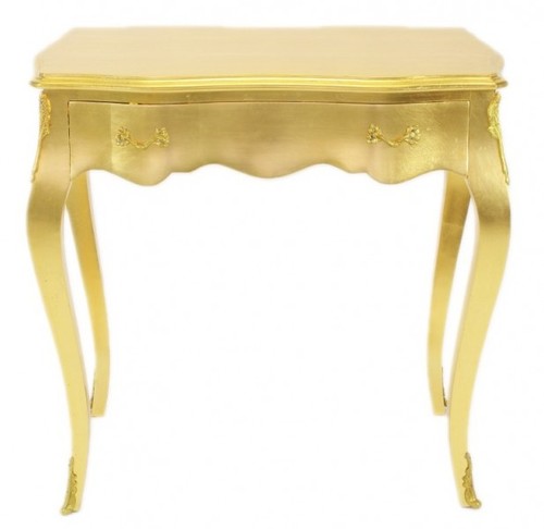 Casa Padrino Barock Konsolen Tisch Gold mit Schublade 80 x 40 cm - M�bel Antik Stil