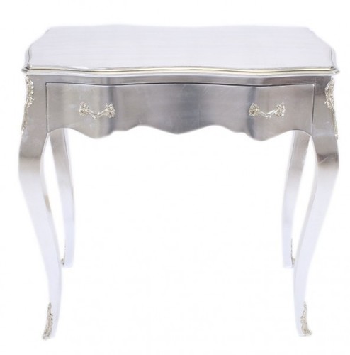 Casa Padrino Barock Konsolen Tisch Silber mit Schublade 80 x 40 cm - M�bel Antik Stil