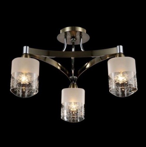 Casa Padrino Modern Decken Kronleuchter Chrom Bronze 50,7 x H 22 cm Antik Stil - Mbel Lster Leuchter Hngeleuchte Hngelampe