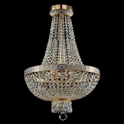 Casa Padrino Barock Kristall Decken Kronleuchter Wei Gold 40 x H 61 cm Antik Stil - Mbel Lster Leuchter Deckenleuchte Hngelampe