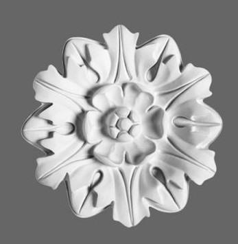Casa Padrino Stuck Rosette 19.5 x 19.5 cm Deckenstuck Deckenrosette Stuckrosette Wandrosette Barock Jugendstil