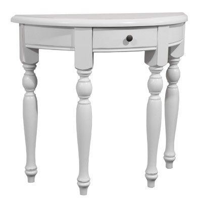 Casa Padrino Konsolentisch mit Schubladen Wei� - Halbmond Tisch - Sekret�r Konsole - Telefontisch