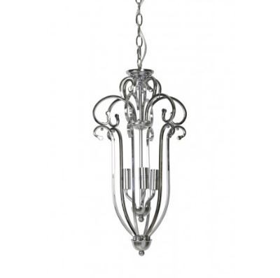 Casa Padrino H�ngeleuchte Deckenleuchte Silber Durchmesser 28,5 x H 55 cm - M�bel L�ster Leuchter Deckenleuchte Deckenlampe