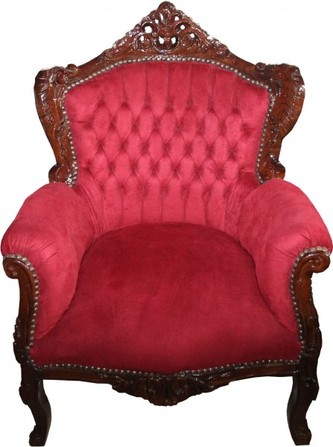Casa Padrino Barock Sessel Lord Bordeaux Rot/Braun - Antik Stil  